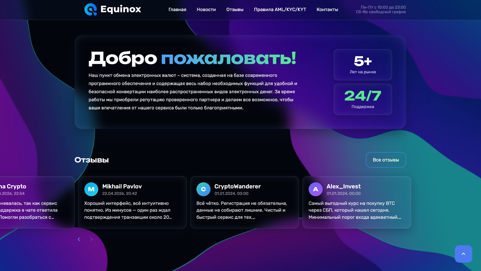 Rates dashboard