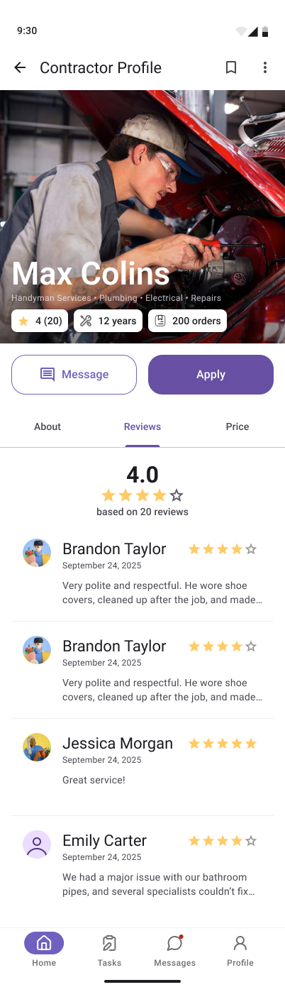 Tidii contractor match